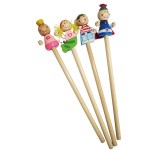 SourceDirect – Pack Of 4 Wooden Pencils With Fun Toy Top SourceDirect – Pack Of 4 Wooden Pencils With Fun Toy Top