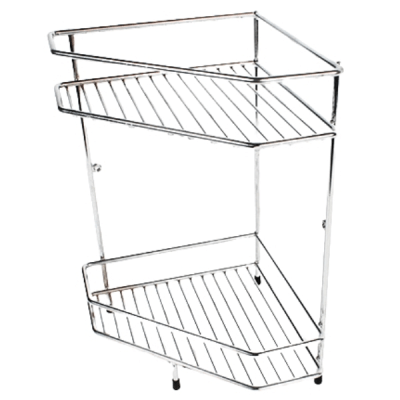 LK’s – Corner Shelf for Bathroom or Kitchen – Double Decker – 8mm Chrome LK’s – Corner Shelf for Bathroom or Kitchen – Double Decker – 8mm Chrome