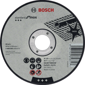 Straight Cutting Standard INOX WA 60 T BF, 125, 22,23, 1,6 Straight Cutting Standard INOX WA 60 T BF, 125, 22,23, 1,6