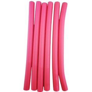 Health Glow – Pack Of 6 Flexible Rod Type Hair Curlers – Pink (25cm) Health Glow – Pack Of 6 Flexible Rod Type Hair Curlers – Pink (25cm)