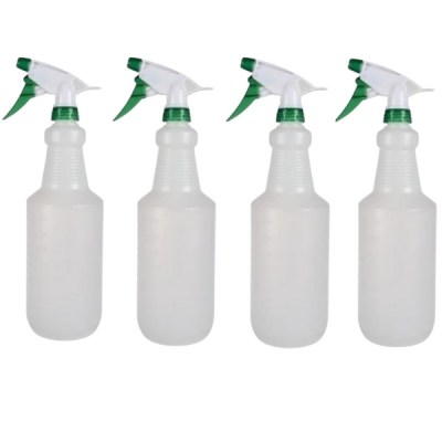 SourceDirect -Pack Of 4 Plastic Trigger Sprayer Bottle -Transparent (900ml) SourceDirect -Pack Of 4 Plastic Trigger Sprayer Bottle -Transparent (900ml)