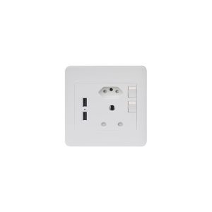 Single Wall Switched Socket 16A with Euro 16A and 2x USB Single Wall Switched Socket 16A with Euro 16A and 2x USB