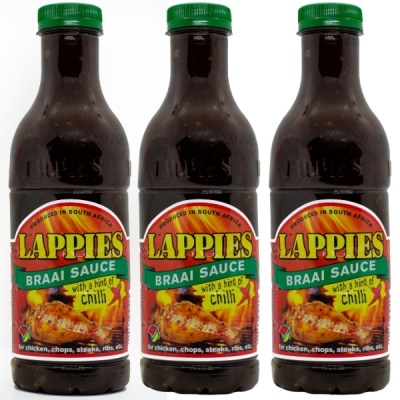 Lappies Braai Sauce – With A Hint Of Chilli – 3 x 750ml Lappies Braai Sauce – With A Hint Of Chilli – 3 x 750ml