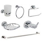 Solar Bathroom Set, 6-Piece, Chrome Plated Zinc Solar Bathroom Set, 6-Piece, Chrome Plated Zinc