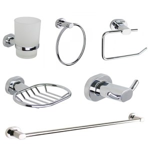Solar Bathroom Set, 6-Piece, Chrome Plated Zinc Solar Bathroom Set, 6-Piece, Chrome Plated Zinc