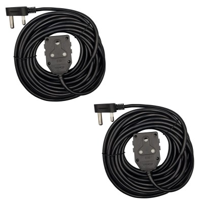 2 PACK: 10m Black Heavy Duty 16A Extension Electrical Lead / Cable 2 PACK: 10m Black Heavy Duty 16A Extension Electrical Lead / Cable