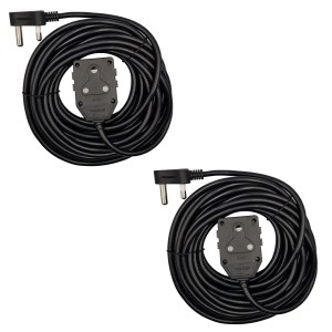 2 PACK: 10m Black Heavy Duty 16A Extension Electrical Lead / Cable 2 PACK: 10m Black Heavy Duty 16A Extension Electrical Lead / Cable