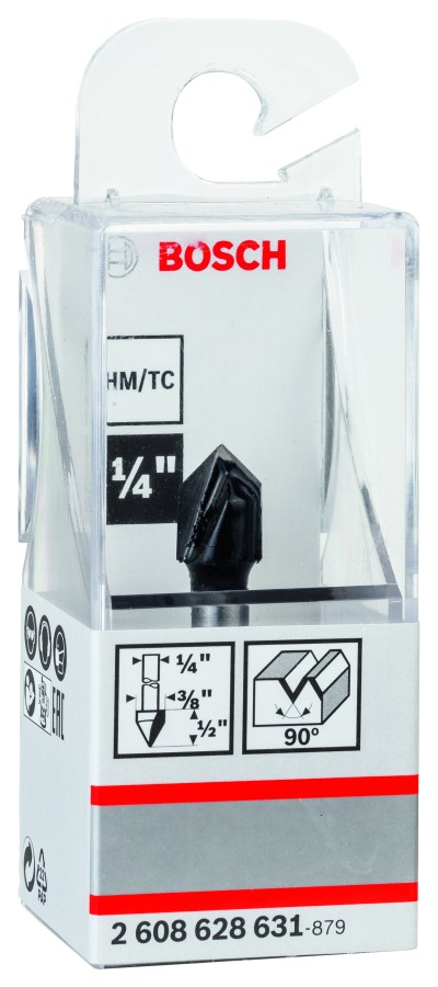 V-groove bit, 1/4″, D1 9.5 mm, L 12.4 mm, G 45 mm, 90° 1/4″, D1 9,5 mm, L 12,4 mm, G 45 mm, 90° V-groove bit, 1/4″, D1 9.5 mm, L 12.4 mm, G 45 mm, 90° 1/4″, D1 9,5 mm, L 12,4 mm, G 45 mm, 90°