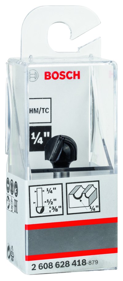 Core box bit, 1/4″, R1 6.3 mm, D 12.7 mm, L 9.2 mm, G 40 mm 1/4″, R1 6,3 mm, D 12,7 mm, L 9,2 mm, G 40 mm Core box bit, 1/4″, R1 6.3 mm, D 12.7 mm, L 9.2 mm, G 40 mm 1/4″, R1 6,3 mm, D 12,7 mm, L 9,2 mm, G 40 mm