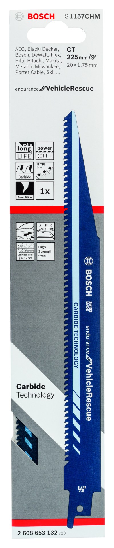 Reciprocating saw blade S 1157 CHM endurance for Vehicle Rescue Reciprocating saw blade S 1157 CHM endurance for Vehicle Rescue