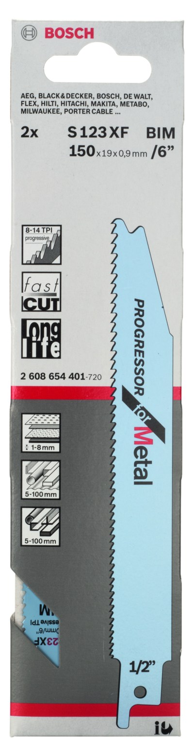 Reciprocating saw blade S 123 XF Progressor for Metal Reciprocating saw blade S 123 XF Progressor for Metal