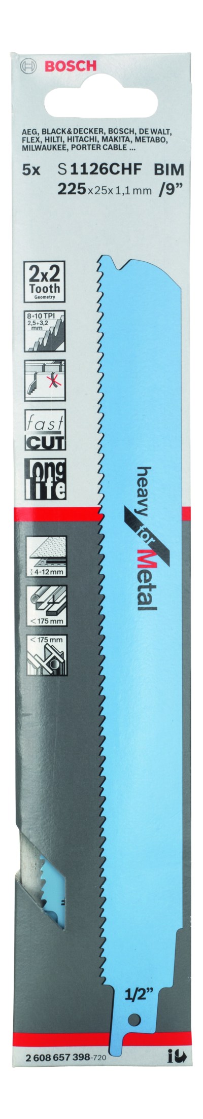 Reciprocating saw blade S 1126 CHF Heavy for Metal Reciprocating saw blade S 1126 CHF Heavy for Metal