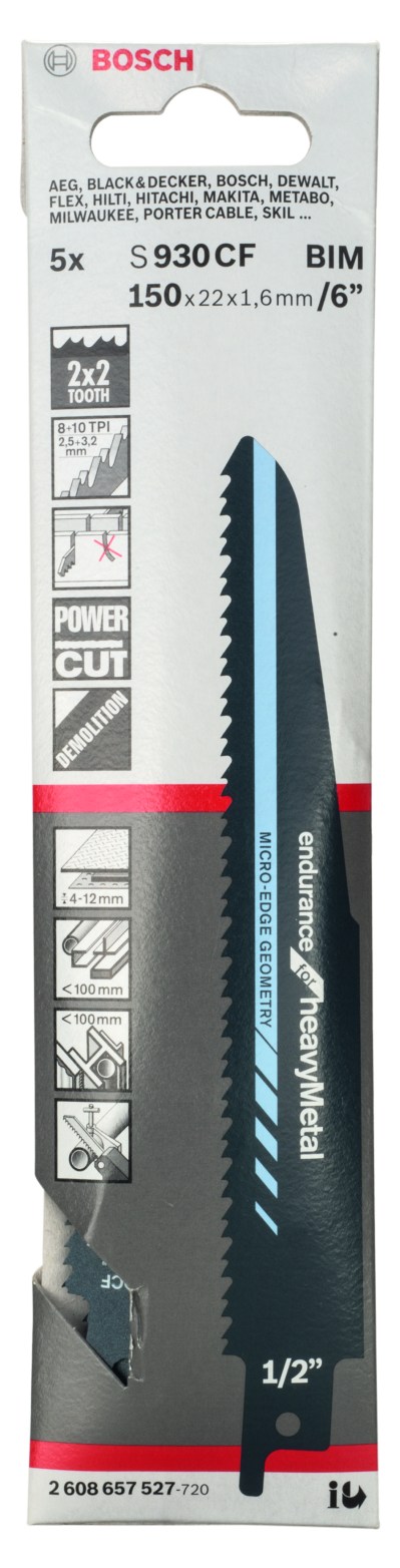 Reciprocating saw blade S 930 CF Endurance for Heavy Metal Reciprocating saw blade S 930 CF Endurance for Heavy Metal