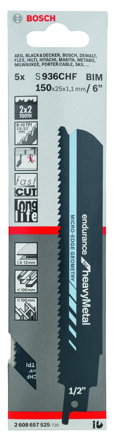 Reciprocating saw blade S 936 CHF Endurance for Heavy Metal Reciprocating saw blade S 936 CHF Endurance for Heavy Metal