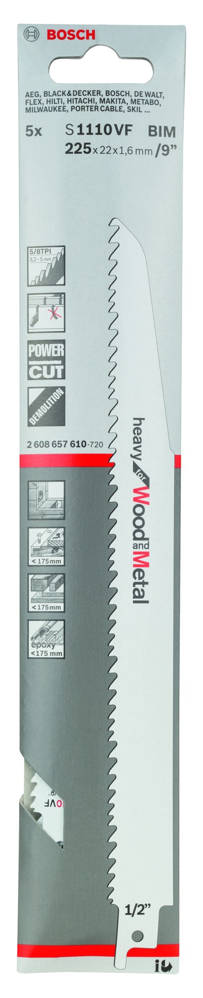 Reciprocating saw blade S 1110 VF Heavy for Wood and Metal Reciprocating saw blade S 1110 VF Heavy for Wood and Metal