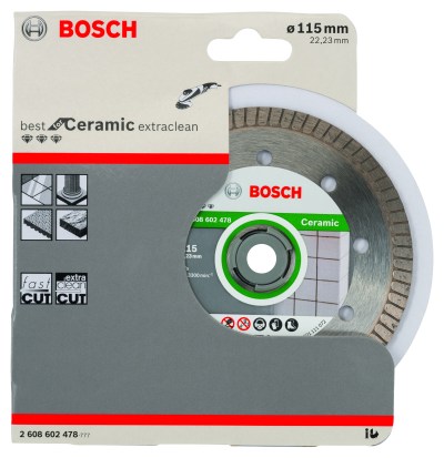 Diamond cutting disc Best for Ceramic Extra-Clean Turbo 115 x 22,23 x 1,4 x 7 mm Diamond cutting disc Best for Ceramic Extra-Clean Turbo 115 x 22,23 x 1,4 x 7 mm