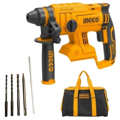 Ingco – Rotary Hammer Drill 20V (Cordless), Tool Bag, Drill Bits and Chisel Ingco – Rotary Hammer Drill 20V (Cordless), Tool Bag, Drill Bits and Chisel