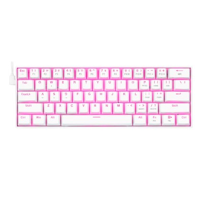 Redragon DRAGONBORN 60% 61 Key Pink LED Mechanical Gaming Keyboard – White Redragon DRAGONBORN 60% 61 Key Pink LED Mechanical Gaming Keyboard – White