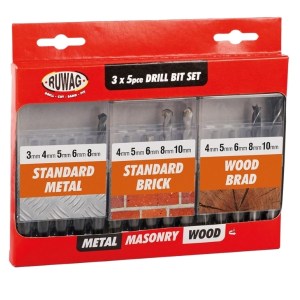 Ruwag – Drill Bits Set / Metal, Masonry and Wood Drill Bit Set – 15 Piece Ruwag – Drill Bits Set / Metal, Masonry and Wood Drill Bit Set – 15 Piece