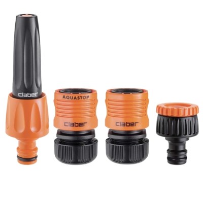 Claber – Garden Hose Fittings / Hosepipe Fittings (Attachments) – 4 Piece Claber – Garden Hose Fittings / Hosepipe Fittings (Attachments) – 4 Piece