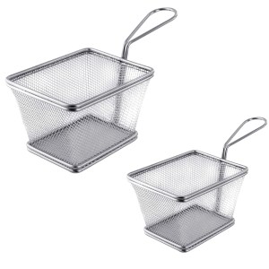 SourceDirect – Stainless Steel Frying Basket Combo – Small and Large SourceDirect – Stainless Steel Frying Basket Combo – Small and Large