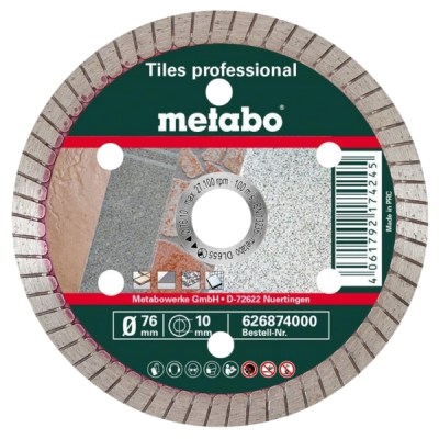 Metabo – Diamond Cutting Disc 76 x 10mm, Tiles “Professional” (626874000) Metabo – Diamond Cutting Disc 76 x 10mm, Tiles “Professional” (626874000)