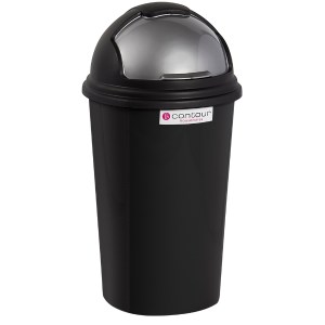 Contour – Refuse Bin / Round Refuse Bin with Flip Lid – Black / Grey (25L) Contour – Refuse Bin / Round Refuse Bin with Flip Lid – Black / Grey (25L)