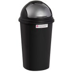 Contour – Refuse Bin / Round Refuse Bin with Flip Lid – Black / Grey (25L) Contour – Refuse Bin / Round Refuse Bin with Flip Lid – Black / Grey (25L)