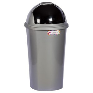 Contour – Refuse Bin / Round Refuse Bin with Flip Lid – Grey / Black (25L) Contour – Refuse Bin / Round Refuse Bin with Flip Lid – Grey / Black (25L)