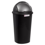 Contour – Refuse Bin / Round Refuse Bin with Flip Lid – Black / Grey (50L) Contour – Refuse Bin / Round Refuse Bin with Flip Lid – Black / Grey (50L)