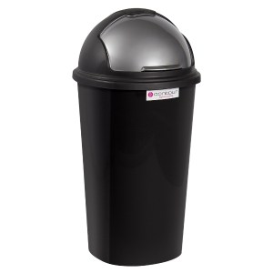 Contour – Refuse Bin / Round Refuse Bin with Flip Lid – Black / Grey (50L) Contour – Refuse Bin / Round Refuse Bin with Flip Lid – Black / Grey (50L)
