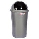 Contour – Refuse Bin / Round Refuse Bin with Flip Lid – Grey/Black (50L) Contour – Refuse Bin / Round Refuse Bin with Flip Lid – Grey/Black (50L)