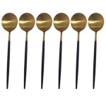 SourceDirect – Spoons / Gold Plated Stainless Steel Spoons – 6 Piece – Black SourceDirect – Spoons / Gold Plated Stainless Steel Spoons – 6 Piece – Black