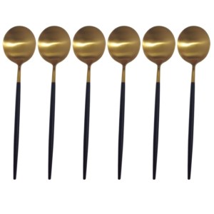 SourceDirect – Spoons / Gold Plated Stainless Steel Spoons – 6 Piece – Black SourceDirect – Spoons / Gold Plated Stainless Steel Spoons – 6 Piece – Black