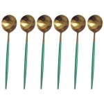 SourceDirect – Spoons / Gold Plated Stainless Steel Spoons – 6 Piece – Green SourceDirect – Spoons / Gold Plated Stainless Steel Spoons – 6 Piece – Green