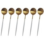 SourceDirect – Spoons / Gold Plated Stainless Steel Spoons – 6 Piece – White SourceDirect – Spoons / Gold Plated Stainless Steel Spoons – 6 Piece – White