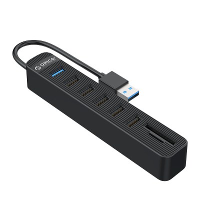 Orico 6 Port USB3.0 Hub with Card Reader – Black Orico 6 Port USB3.0 Hub with Card Reader – Black