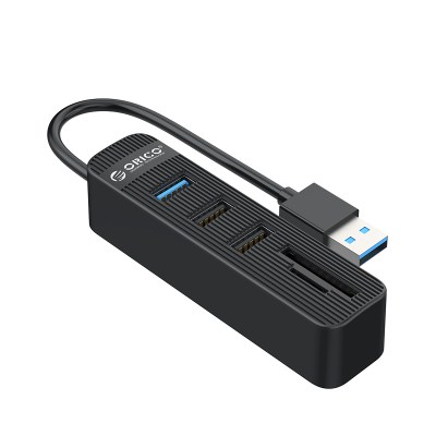 Orico 3 Port USB3.0 Hub with Card Reader – Black Orico 3 Port USB3.0 Hub with Card Reader – Black