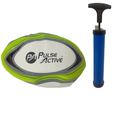 Pulse Active – Rugby Ball Size 5 Rubber with Ball Pump (Blue) Pulse Active – Rugby Ball Size 5 Rubber with Ball Pump (Blue)