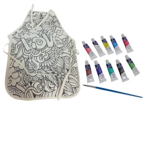 Khoki – Children’s Painting Apron Love (47 x 34cm) & 10 x 6ml Fabric Paint Khoki – Children’s Painting Apron Love (47 x 34cm) & 10 x 6ml Fabric Paint