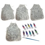 Khoki- Children’s Painting Aprons 4 Piece (Assorted) & 10 x 6ml Fabric Paint Khoki- Children’s Painting Aprons 4 Piece (Assorted) & 10 x 6ml Fabric Paint