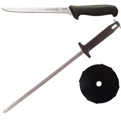 Mundial – Boning Knife, Sharpener and Cutting Protection – 3 Piece Mundial – Boning Knife, Sharpener and Cutting Protection – 3 Piece