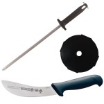 Mundial – Skinning Knife, Sharpener and Cutting Protection – 3 Piece Mundial – Skinning Knife, Sharpener and Cutting Protection – 3 Piece