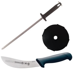 Mundial – Skinning Knife, Sharpener and Cutting Protection – 3 Piece Mundial – Skinning Knife, Sharpener and Cutting Protection – 3 Piece