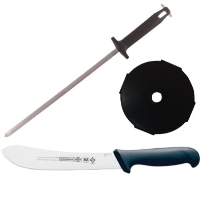 Mundial – Butchers Knife , Sharpener and Cutting Protection – 3 Piece Mundial – Butchers Knife , Sharpener and Cutting Protection – 3 Piece