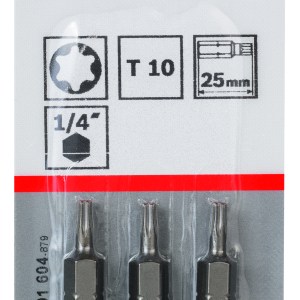 Screwdriver bit Extra Hard T10, 25 mm, 3 pc Screwdriver bit Extra Hard T10, 25 mm, 3 pc