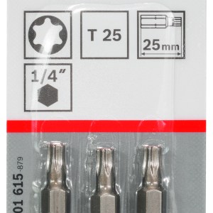 Screwdriver bit Extra Hard T25, 25 mm, 3 pc Screwdriver bit Extra Hard T25, 25 mm, 3 pc