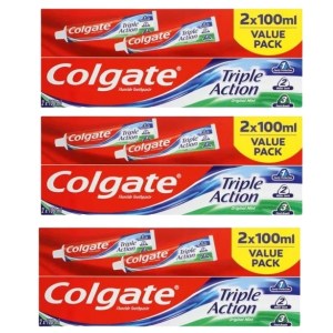 Colgate – Toothpaste / Triple Action Original Mint (2 x 100ml) – Pack of 3 Colgate – Toothpaste / Triple Action Original Mint (2 x 100ml) – Pack of 3