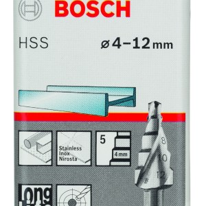 HSS Step Drill Bits 4 – 12 mm, 6,0 mm, 50 mm HSS Step Drill Bits 4 – 12 mm, 6,0 mm, 50 mm
