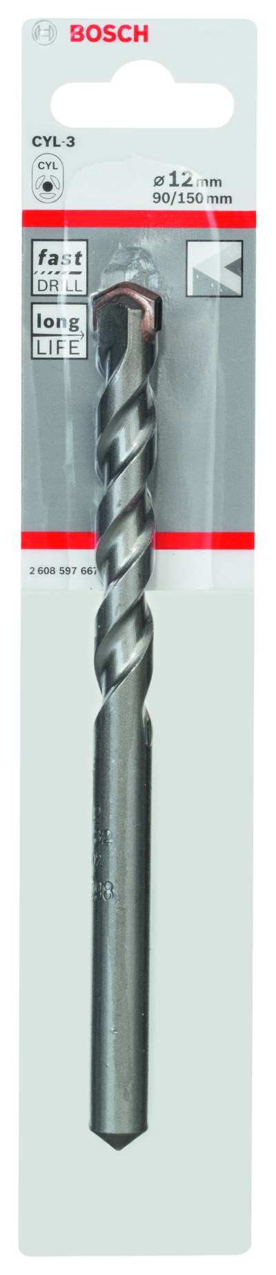 CYL-3 Concrete Drill Bit 12 x 90 x 150 mm, d 10 mm CYL-3 Concrete Drill Bit 12 x 90 x 150 mm, d 10 mm